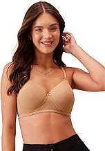 Clovia Women's Cotton Padded Non-Wired Full Cup Multiway T-Shirt Bra in Beige