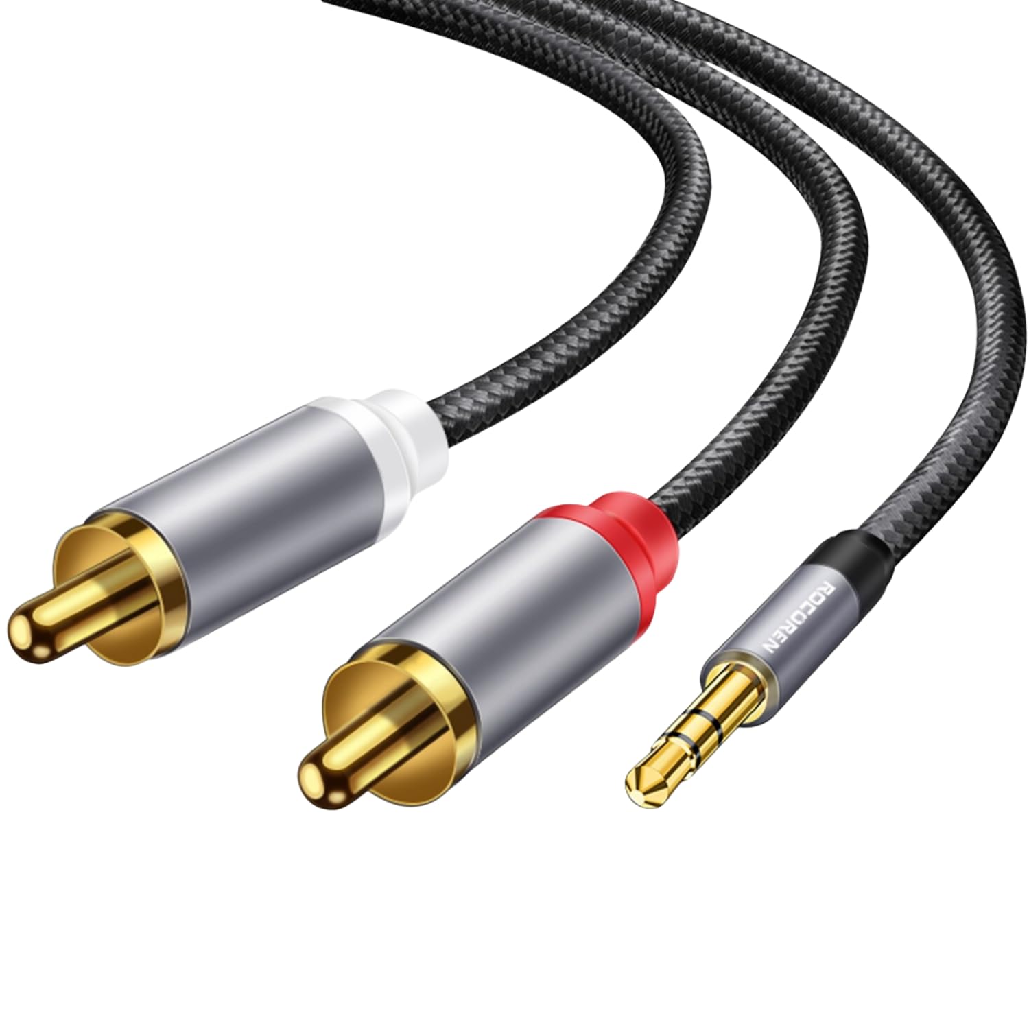 Rocoren 3.5mm AUX Jack to RCA Hi-Fi Ses Kablosu 1 Metre