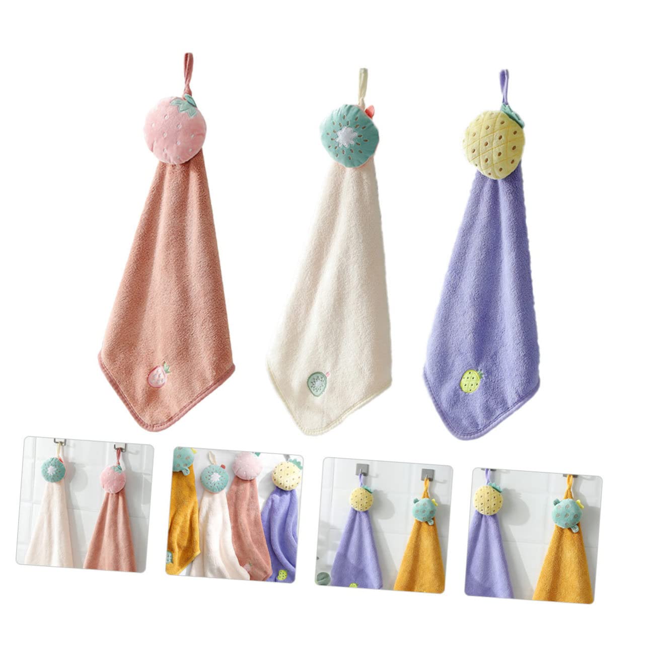 minkissy 6piezas Toallas De Mano De Cartoon Accesorios y Cocina Toallas Absorbentes para Lavables Secado Rápido