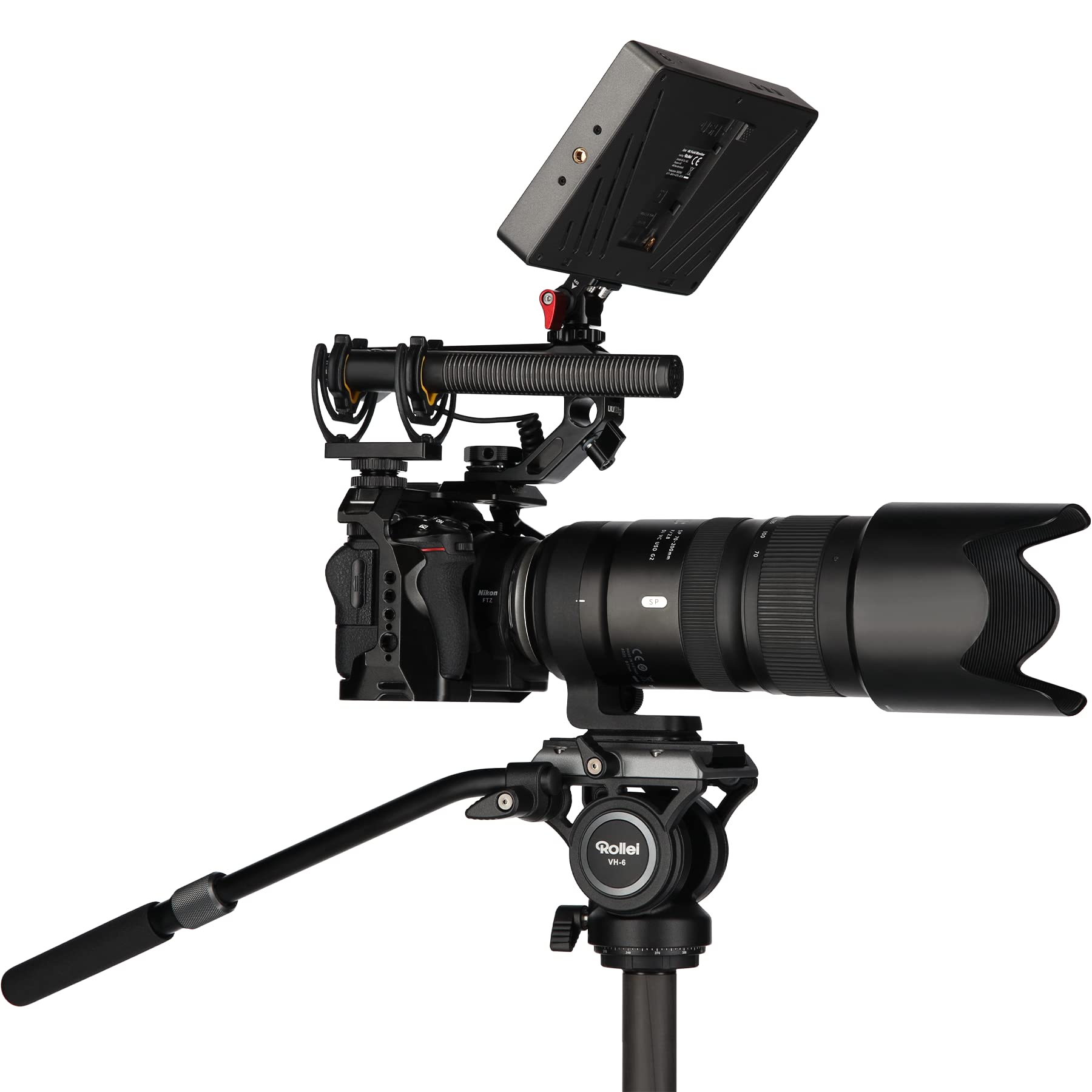 Rollei VH-6 - Testina video fluido per videocamere e fotocamere DSLR per filmati, video, creazione di contenuti, streaming live e portata 10 kg
