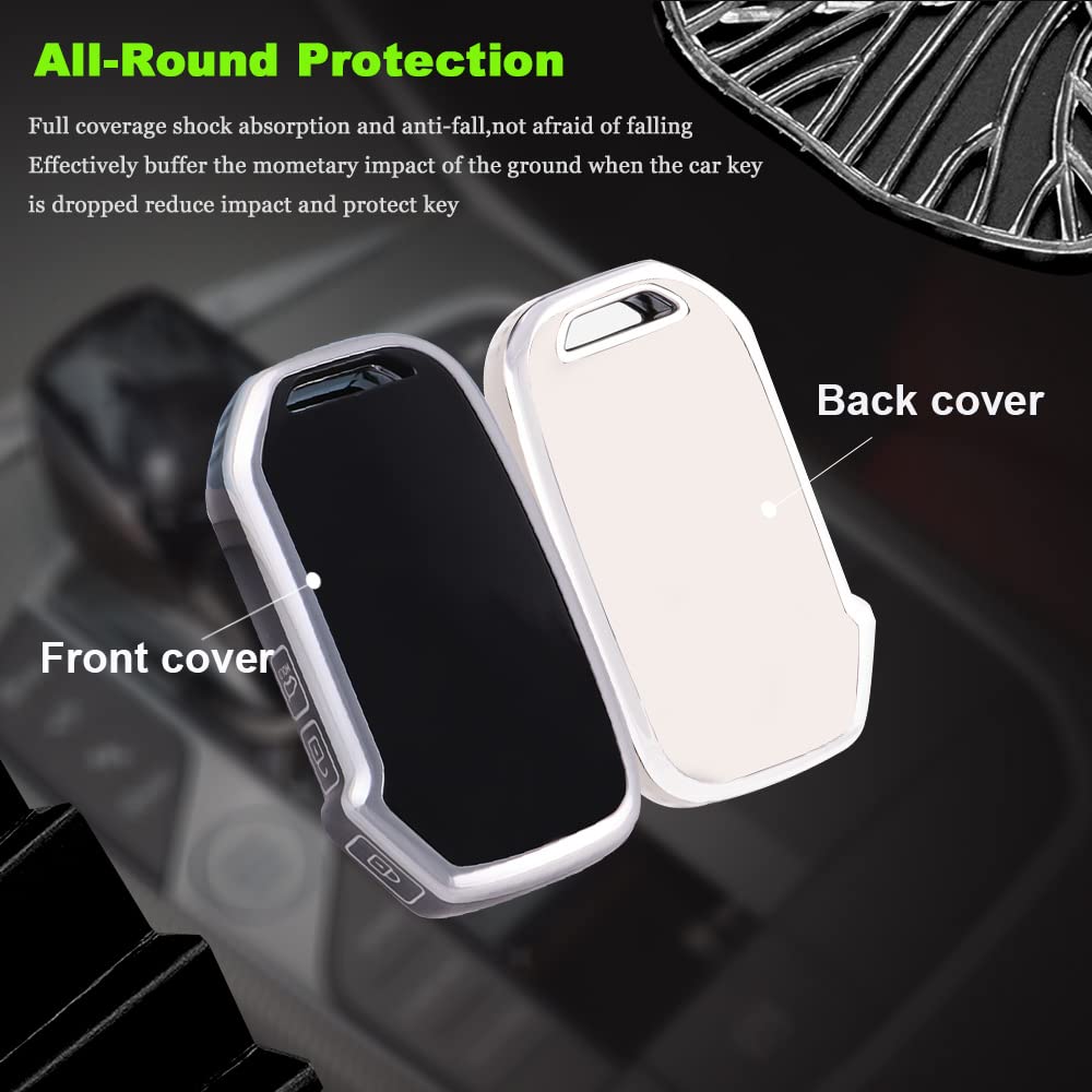 ontto Cover per chiave auto, adatta per Kia K5 Sportage Ceed EV Soul NIRO Telluride Sorento 4 Cerato Soul 3 Seltos Proceed 2021 2020 TPU portachiavi portachiavi 3 tasti argento