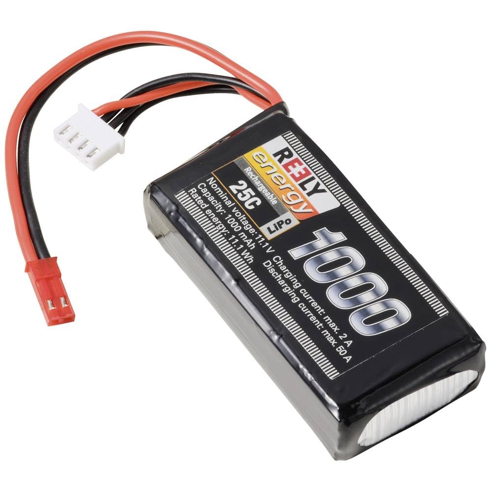 Reely Rechargeable LiPo Battery 11.1 V 1000 mAh Number of Cells: 3 25 C Softcase BEC