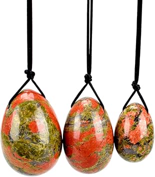 Natural Stone Drilled Yoni Egg for Women Kegel Exercise Ball,Unakiate,Blue Spot
