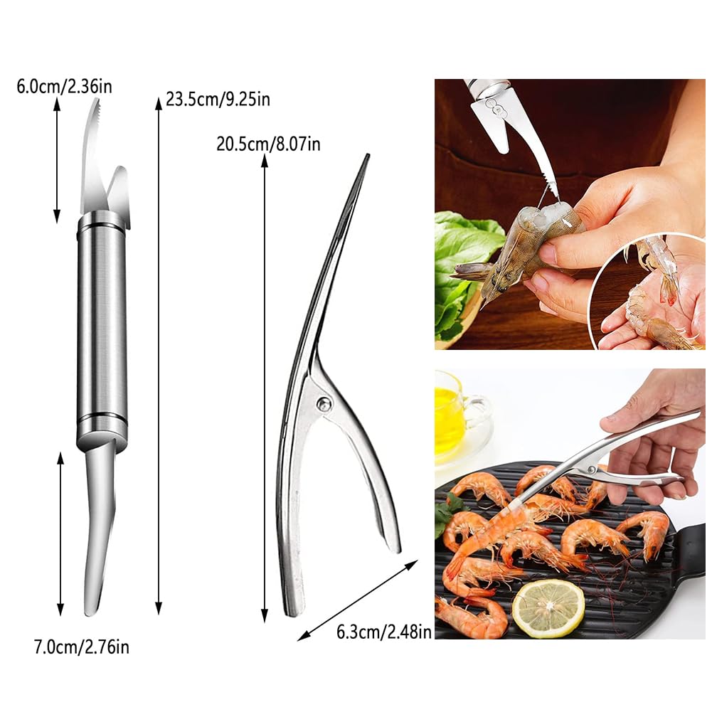 Shrimp Line Knife,Pelador de Gambas y Langostinos,5 In 1 Multifunctional Shrimp Like Fish Maw Knife,Cuchillos Multiusos Línea Camarones,Herramienta de Cocina Esencial