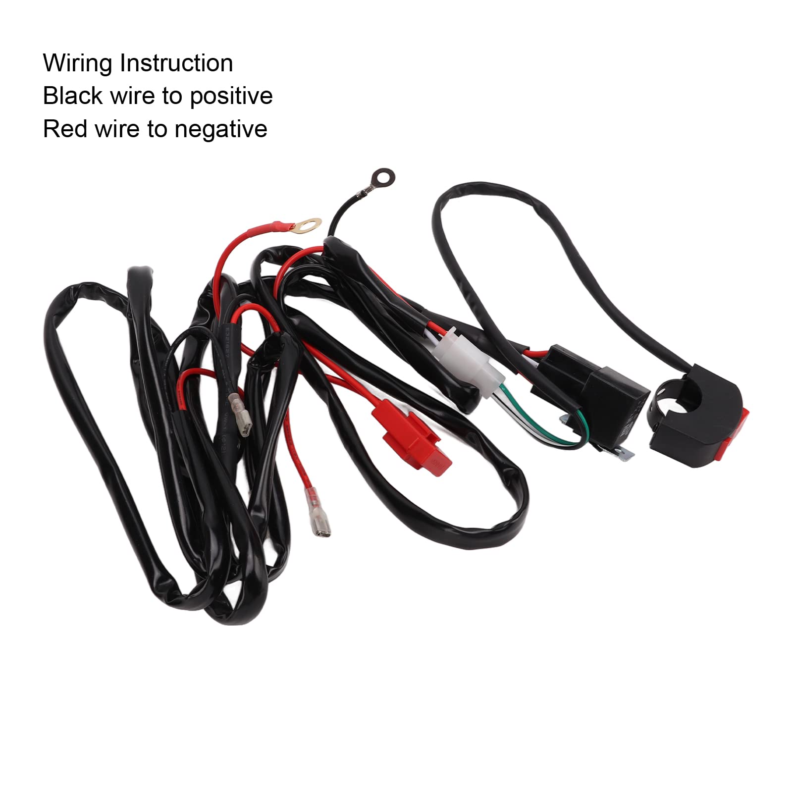 Kit cablaggio luci LED per moto, interruttore da manubrio 12V 40A con pulsante, cablaggio universale per barre luminose a LED, compatibile con moto da cross 9-V, ATV e