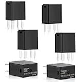 6 Pcs Automotive Purpose Relays 301-1C-C-R1-U01 12VDC 5 PIN Micro Automotive Replacement Accessory Power Relays, Black