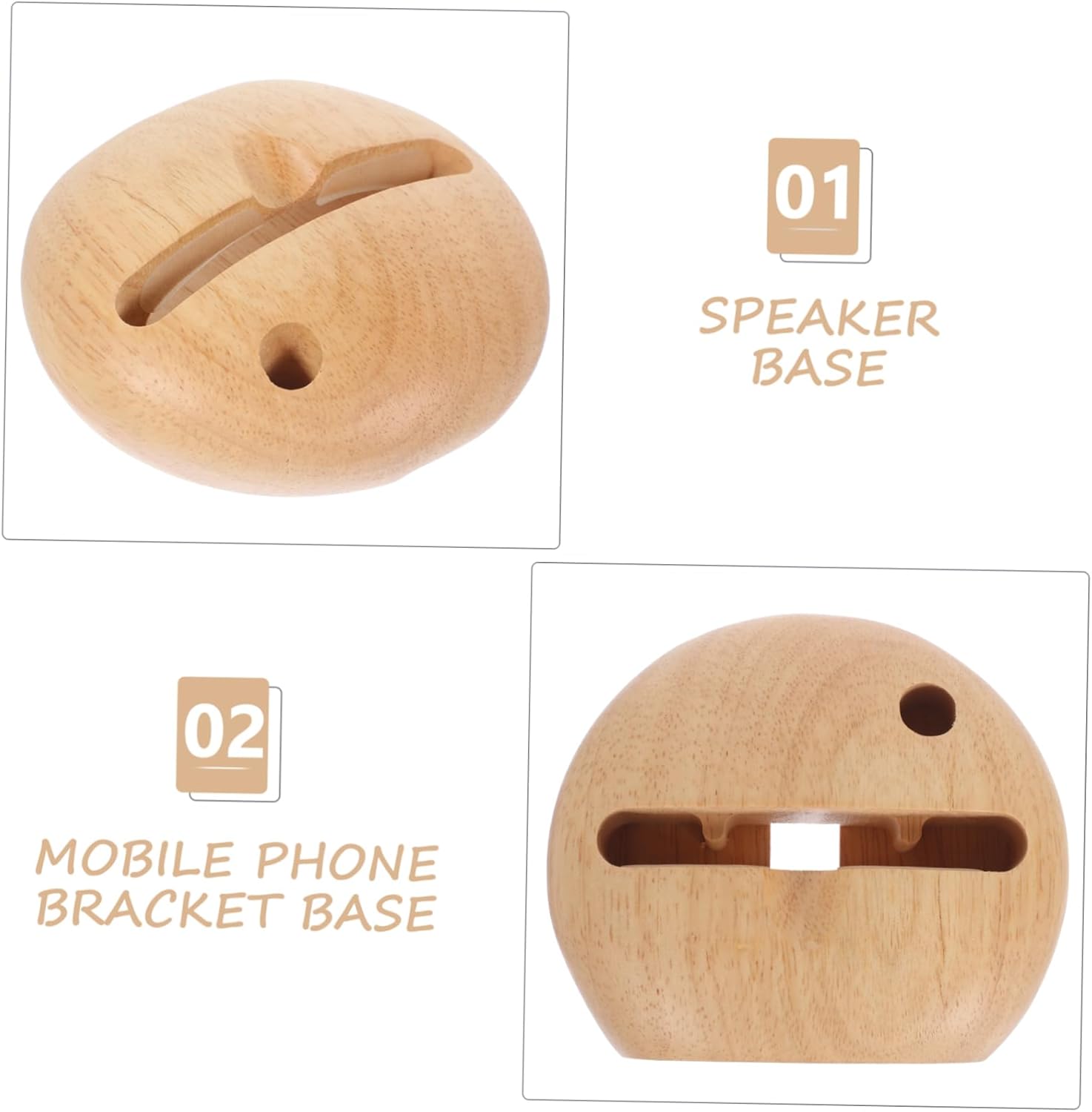 IMIKEYA Desktop Smartphone Stand Wooden Cellphone Holder Sound Amplifying Phone Stand - Image 4
