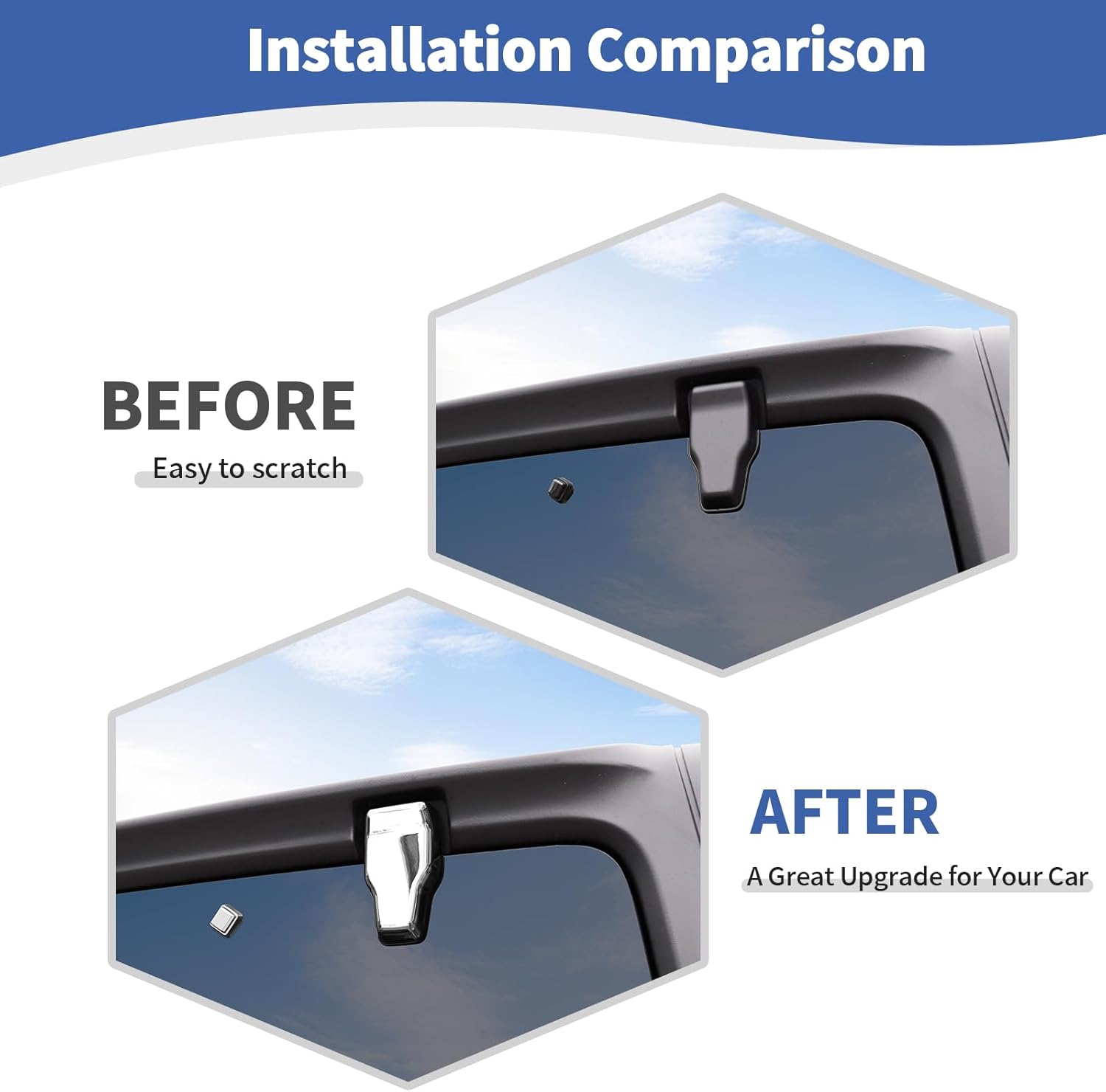 RT-TCZ for Jeep JL Rear Window Hinge Cover Trim Nozzle Decals for Jeep Wrangler JL JLU 2018 up Chrome Exterior Accessories 3pcs