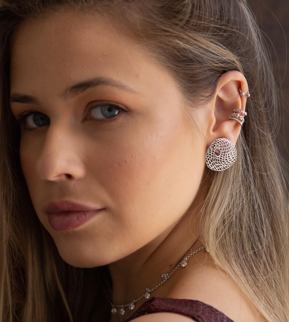 Pendientes Aurea chapados en Oro 18K. Pendientes de brillo intenso, Joyas para Mujer, Joyas Ligeras, Versátiles y Atemporales. Regalo para Mujer. (Oro Amarillo 18k)