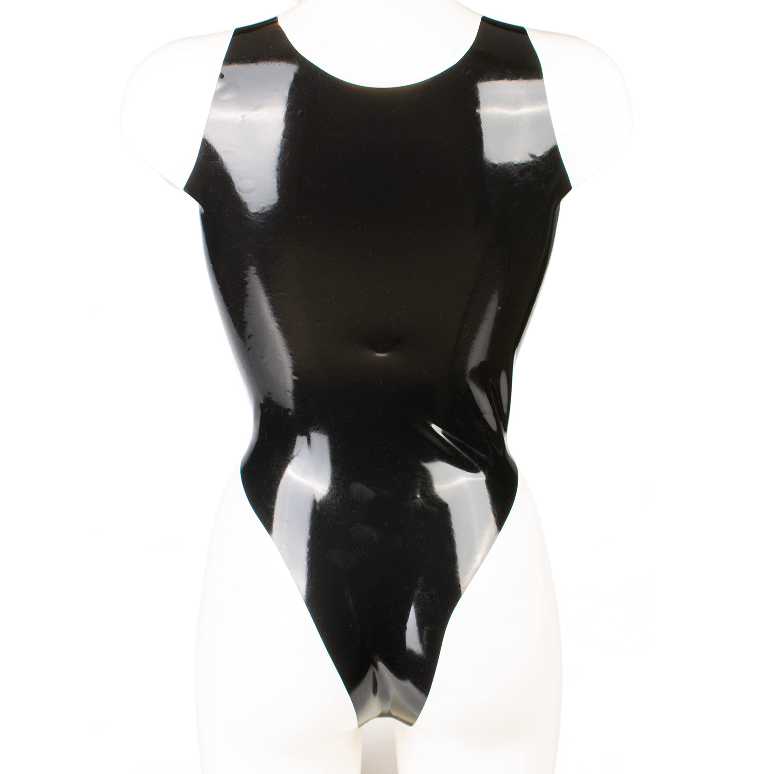 Rubberfashion Latex Body - Latexbody - V Ausschnitt schwarz 0.4mm XL