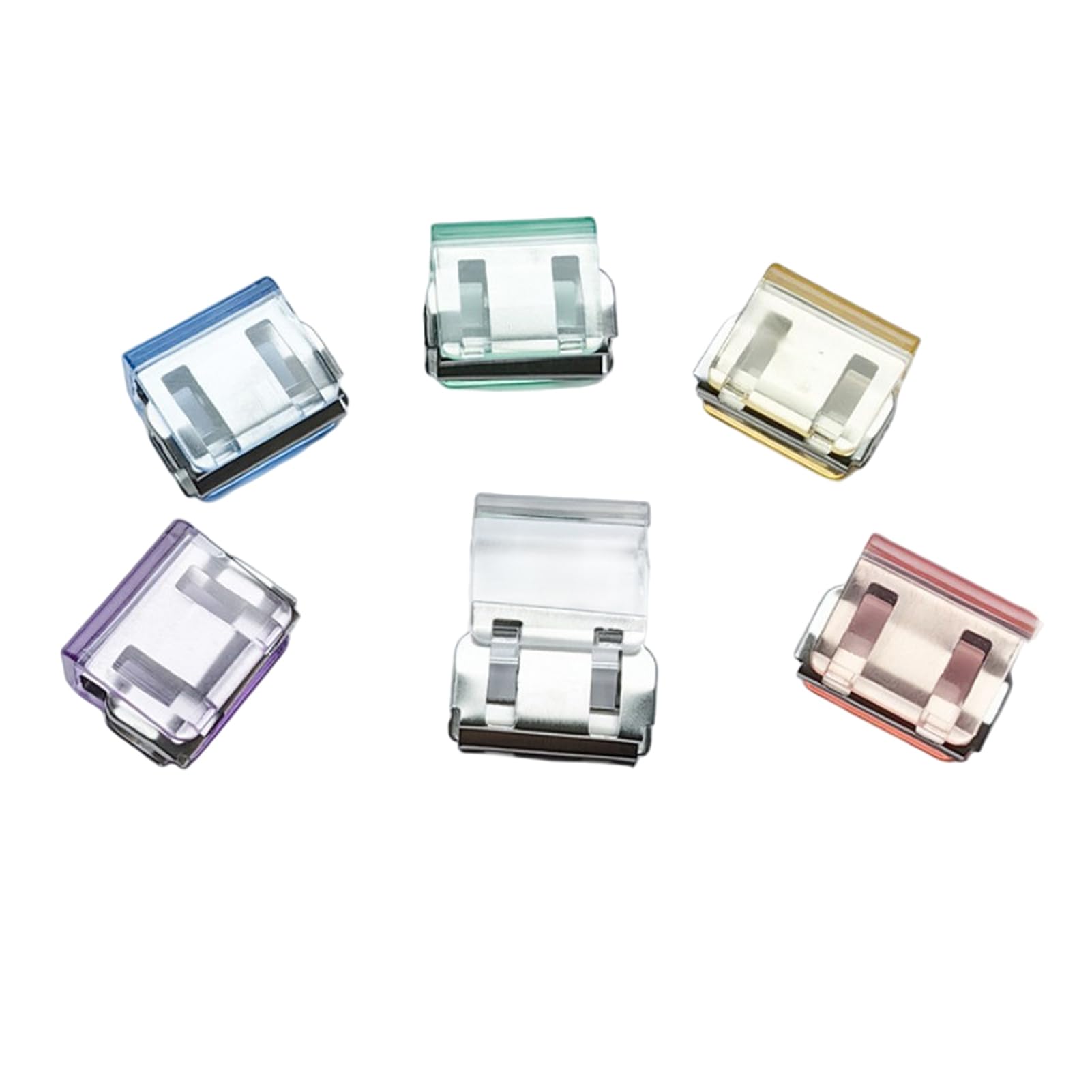 bayicie Transparent Metal Push Clips with Storage Case Multi-Purpose Binder Clip for Pants Hem Book Reusable Colorful