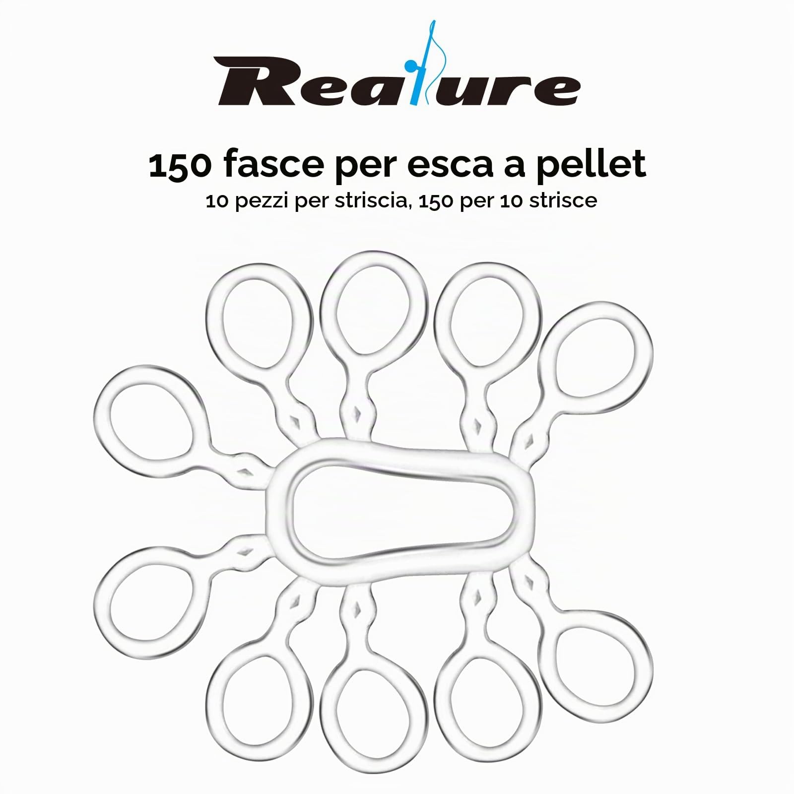 Realure 150 Pz Pellet Bait Bander, 6 mm Micro Fasce per Esche per la Pesca, Fasce per Pellet, Micro Esche Anelli in Gomma, Anello di Gomma per il Fissaggio Rapido di Esche, Pellet, Falene d'Api, Verme