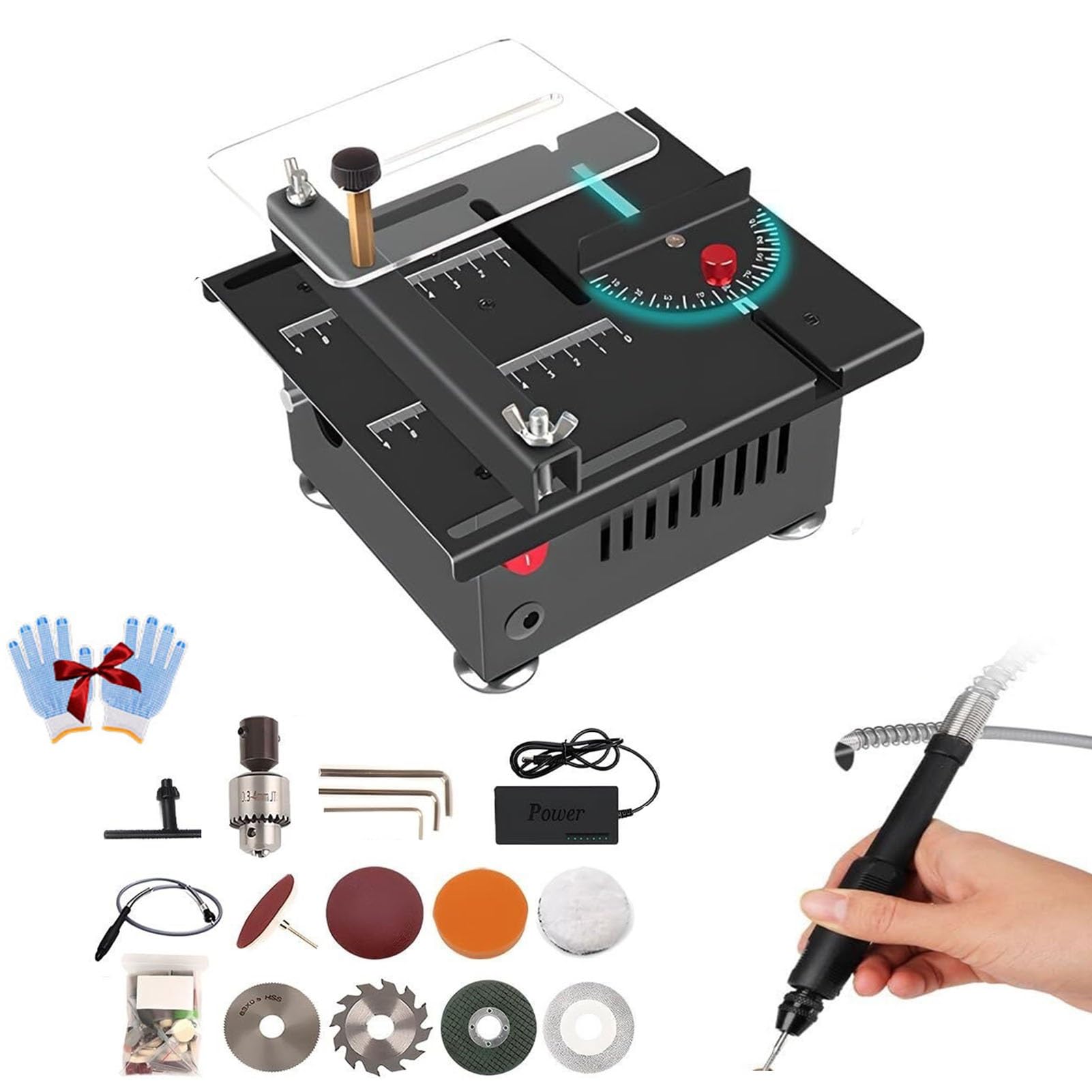 Mini scie sur table polyvalente pour découper percer et graver le bois