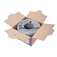 Vista 32 de SATMAXIMUM CAT6 Cable 1000ft Pull Box Solid Ethernet LAN UTP Cable 23AWG 550Mhz RJ45 Network CCA Copper Clad Aluminum Wire Bulk (Black, 1000FT)