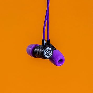 LUDOS Ultra Wired Earbuds in-Ear Headphones, Earphones with Microphone, Noise Isolating Ear Buds, Memory Foam for iPhone, Samsung, School Students, Kids, Women, Small Ears - Purple