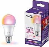 Lampadina WiZ Smart LED A60, bianco Regolabile e a colori, attacco E27, equivalente 100 W, 2.200-6.500 K, 1.521 lumen, int. regolabile, compatibile con Alexa,Google Assistant e Apple HomeKit,conf.da 1 - 1