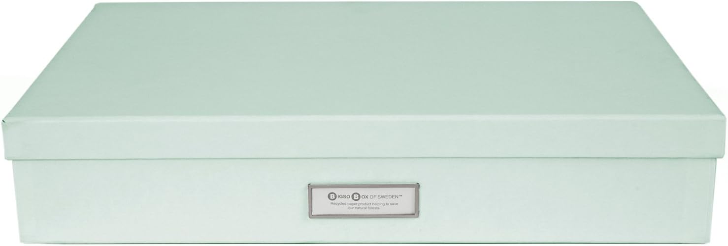 Bigso Box of Sweden 934186541, MDF Storage Box A3 Mint 43.5 x 31 x 8.5 cm