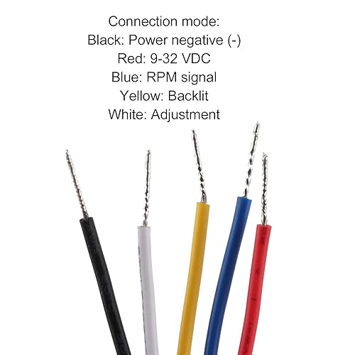 Miniatura 7 de KIMISS - Tacómetro automático, 2.047 in2 pulgadas, 6000 RPM, tacómetro LCD para barco, motocicleta, velocímetro, impermeable, para maquinaria de