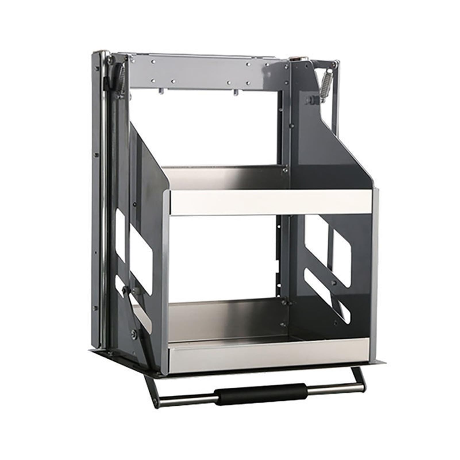 Organiseur de placard coulissant à 2 niveaux avec poignée en mousse, étagère déroulante, étagère murale pour vaisselle et épices, solution de rangement polyvalente pour garde-manger, options de