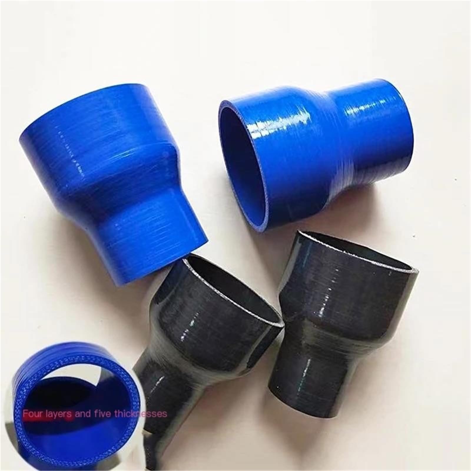 manguera de intercooler Manguera Reductora De Silicona Universal Recta Para Intercooler, Turbo, Tubo Admisión, Acoplador, Rojo, Negro Y Azul(BLUE,ID51mm-57mm)