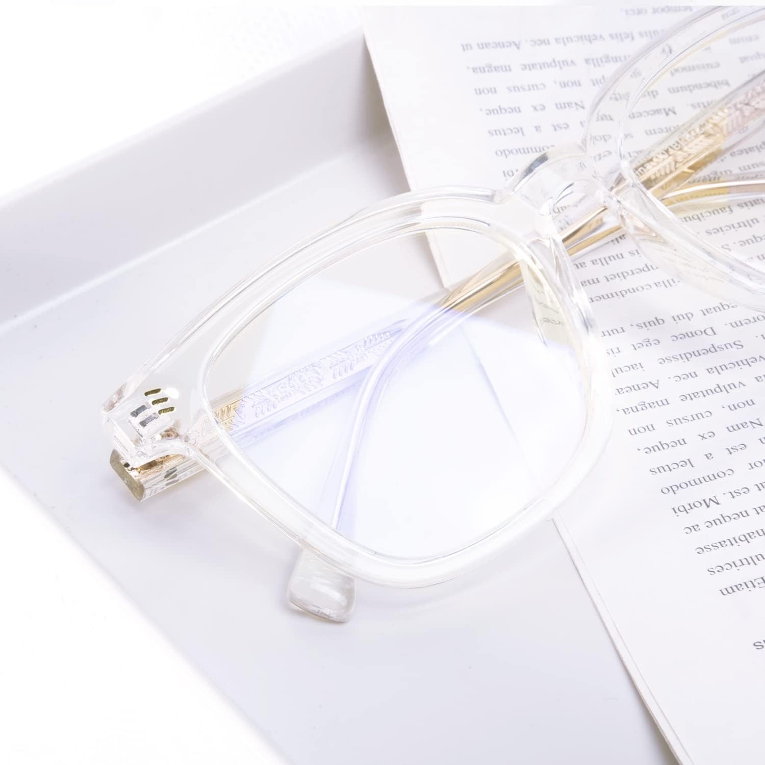 VISOONE Square Blue Light Blocking Glasses TR90 Anti Glare Computer Gaming for Women Men NOE - Image 4