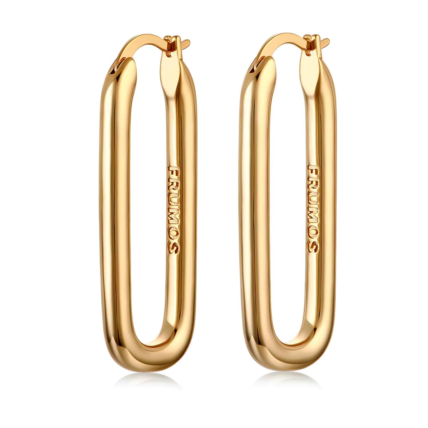 FRUMOS 18K Gold Plated Chunky Hoop Earrings for Women Fashion Thick Gold Hoops Set Jewelry for Birthday Christmas Gifts