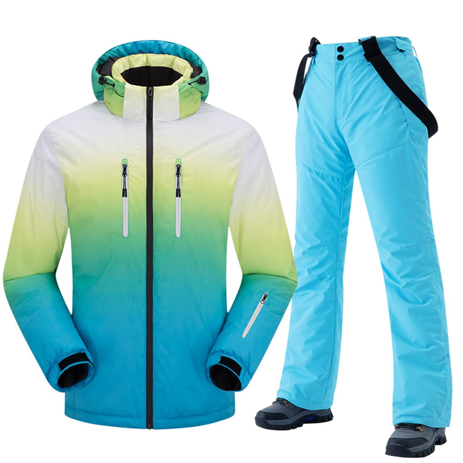 Generisch Combinaison de ski pour homme - Coupe-vent - Isolation - Vêtement d'hiver chaud - Veste de snowboard avec pantalon