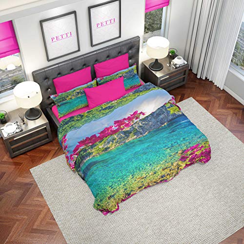 PETTI Artigiani Italiani Duvet Cover, Bedding Set, Satin, 100% Made in Italy, Paradise, Single (150x200 cm) - Image 2