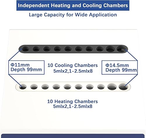 Miniatura 4 de ONiLAB Máquina de calefacción de gel con modos de calefacción y refrigeración, 4 x 0.2fl oz, 16 x agujeros de 0.0fl oz-0.1fl oz, calentador de gel