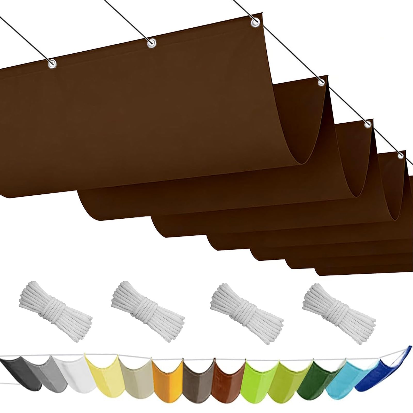 Toile d'ombrage imperméable et anti-UV en polyester marron 180g m2 pour un abri de jardin frais