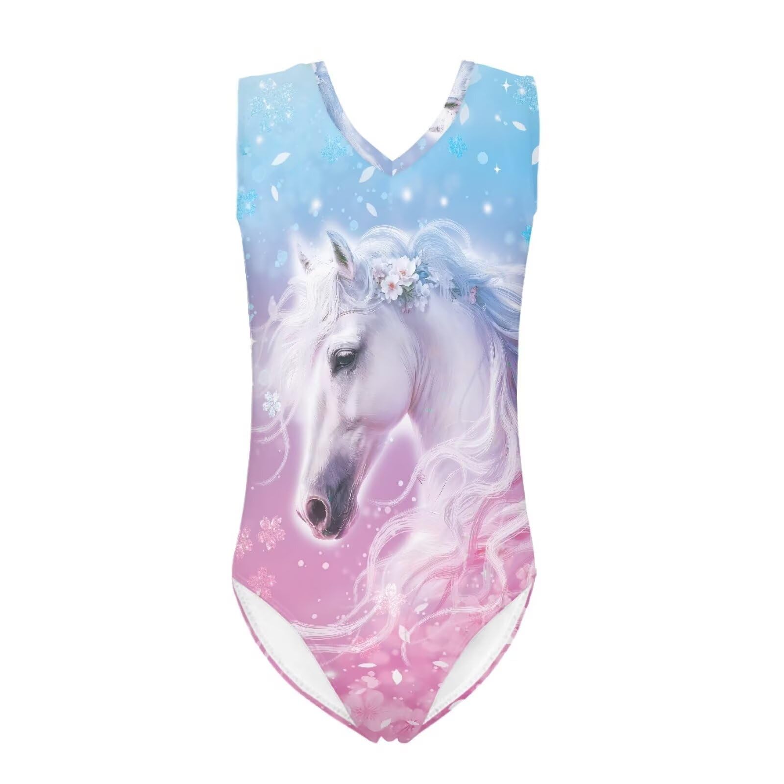 Cartoon Pattern Kids Girls Bathing Suits One Piece Swimsuit Soft &amp; Quick Dry, 5-14Years