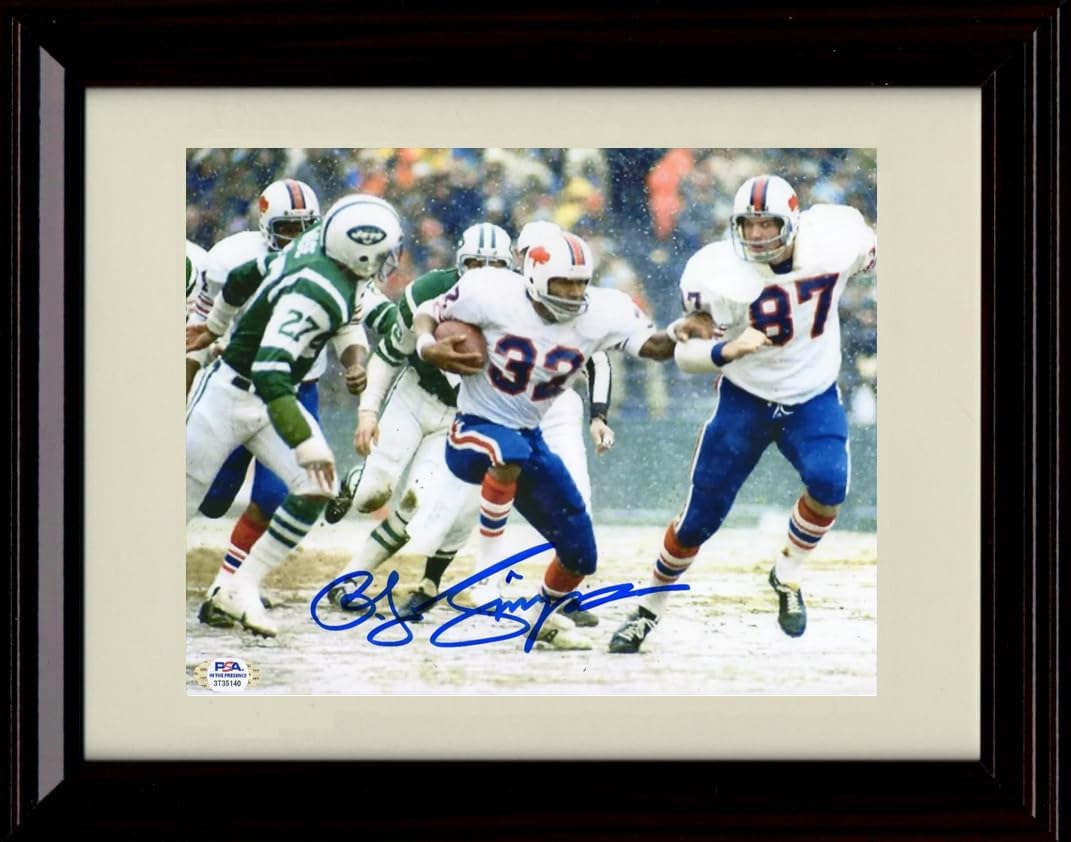 Framed OJ Simpson Autograph Promo Print - Hitting the Hole