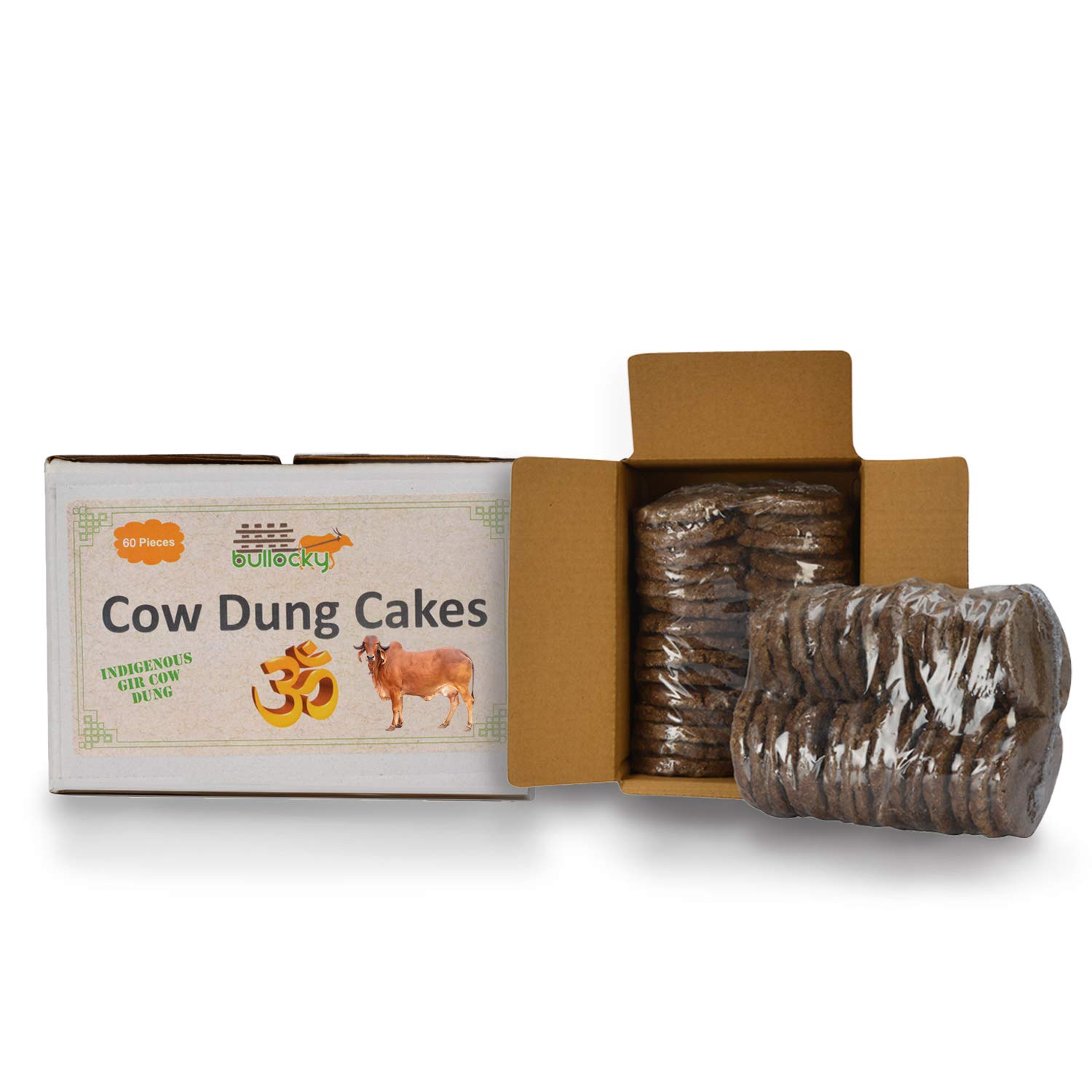 BULLOCKY Cow Dung Cakes For Pooja/Agnihotra (Pack Of 60 Pieces) :  Amazon.in: Home & Kitchen