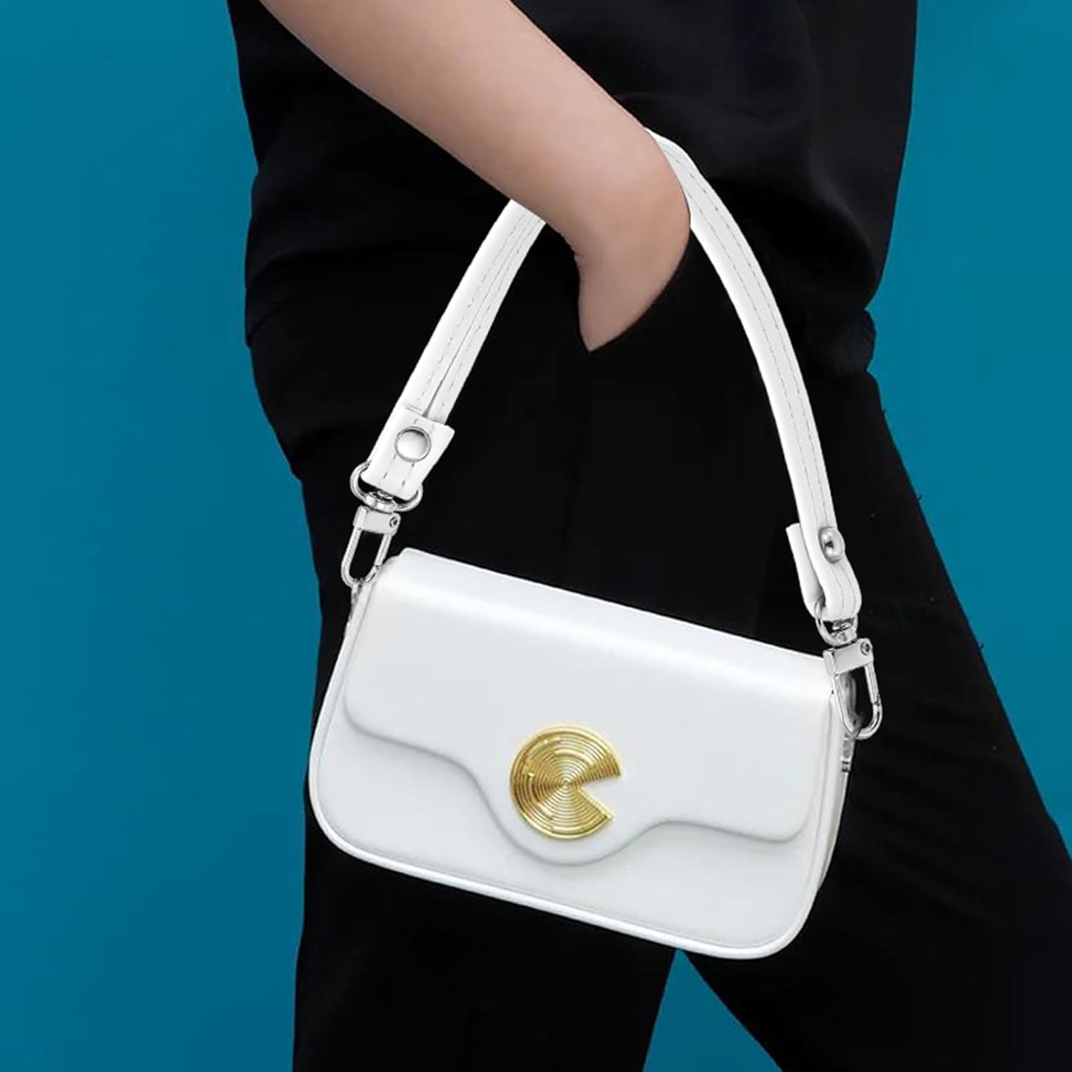 PATIKIL Leather Purse Handle Strap, 2 Pcs 26 Inch to 47 Inch Adjustable Length Handbag Replacement DIY Clutch Bag Handle Strap Repair Accessories Orange - Image 5