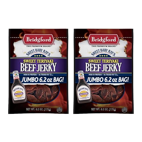 Bridgford Sweet Baby Ray's Sweet Teriyaki - Cecina de res (6.2 onzas (paquete de 2))