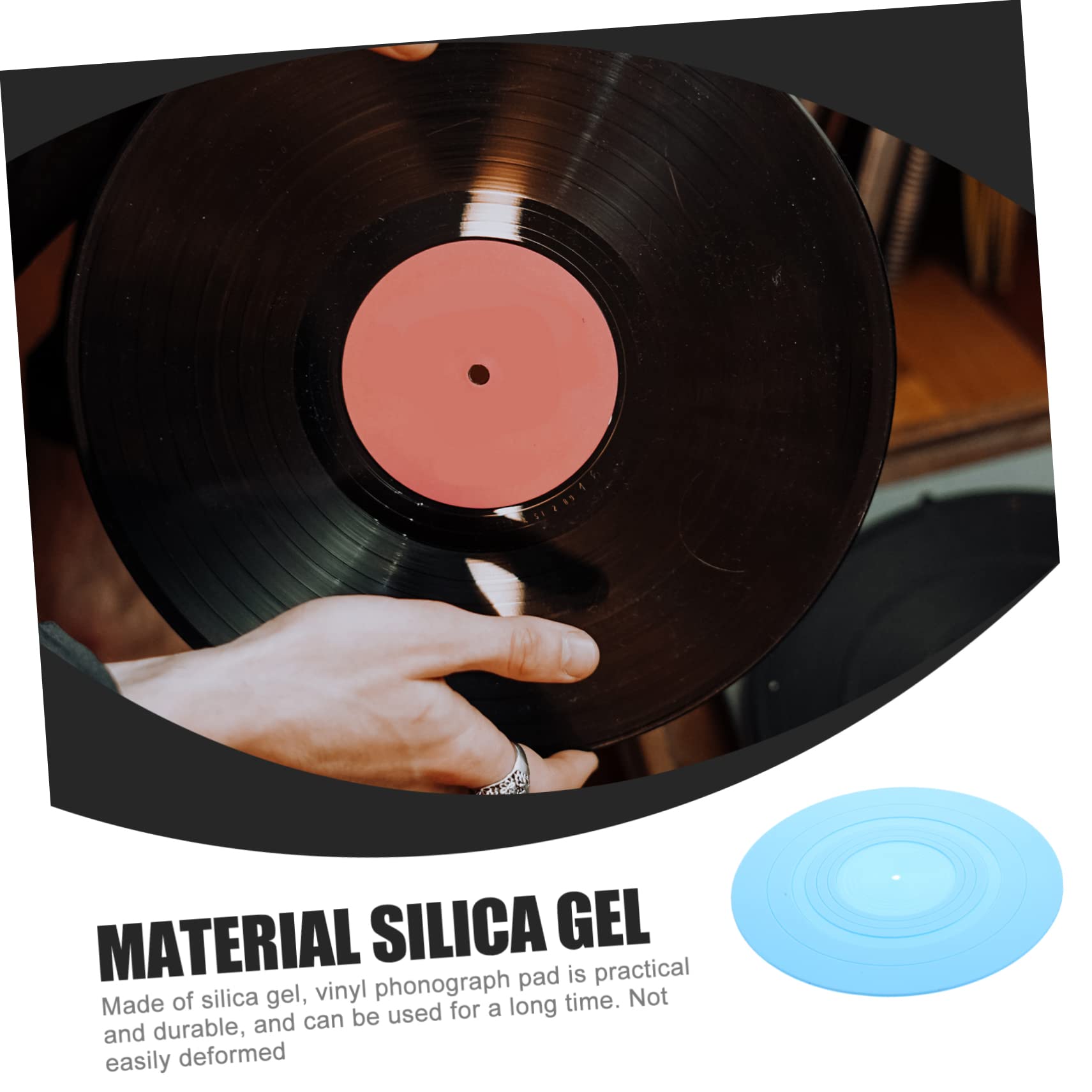 VICASKY Alfombrilla para tocadiscos – Base de vinilo – Estática de silicona para tocadiscos