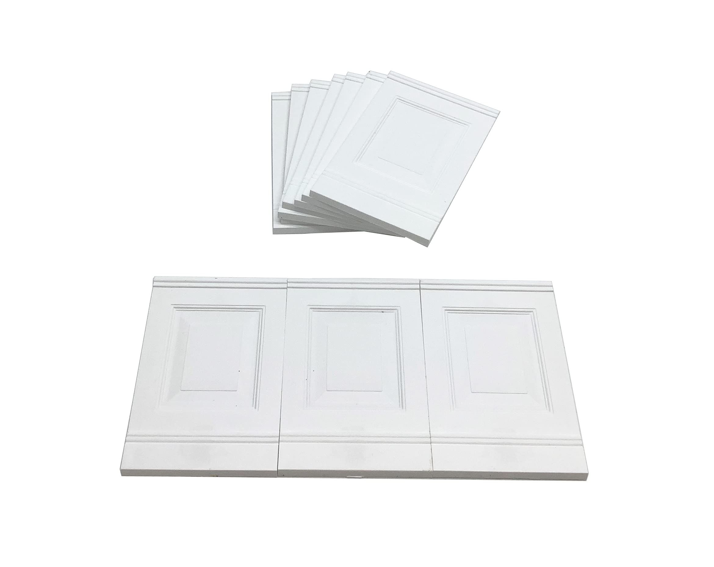 Proops Dolls House Wall Panels, White, Fielded Panels, Pack of 10, 1/12th Scale. (A1001) Free UK Postage