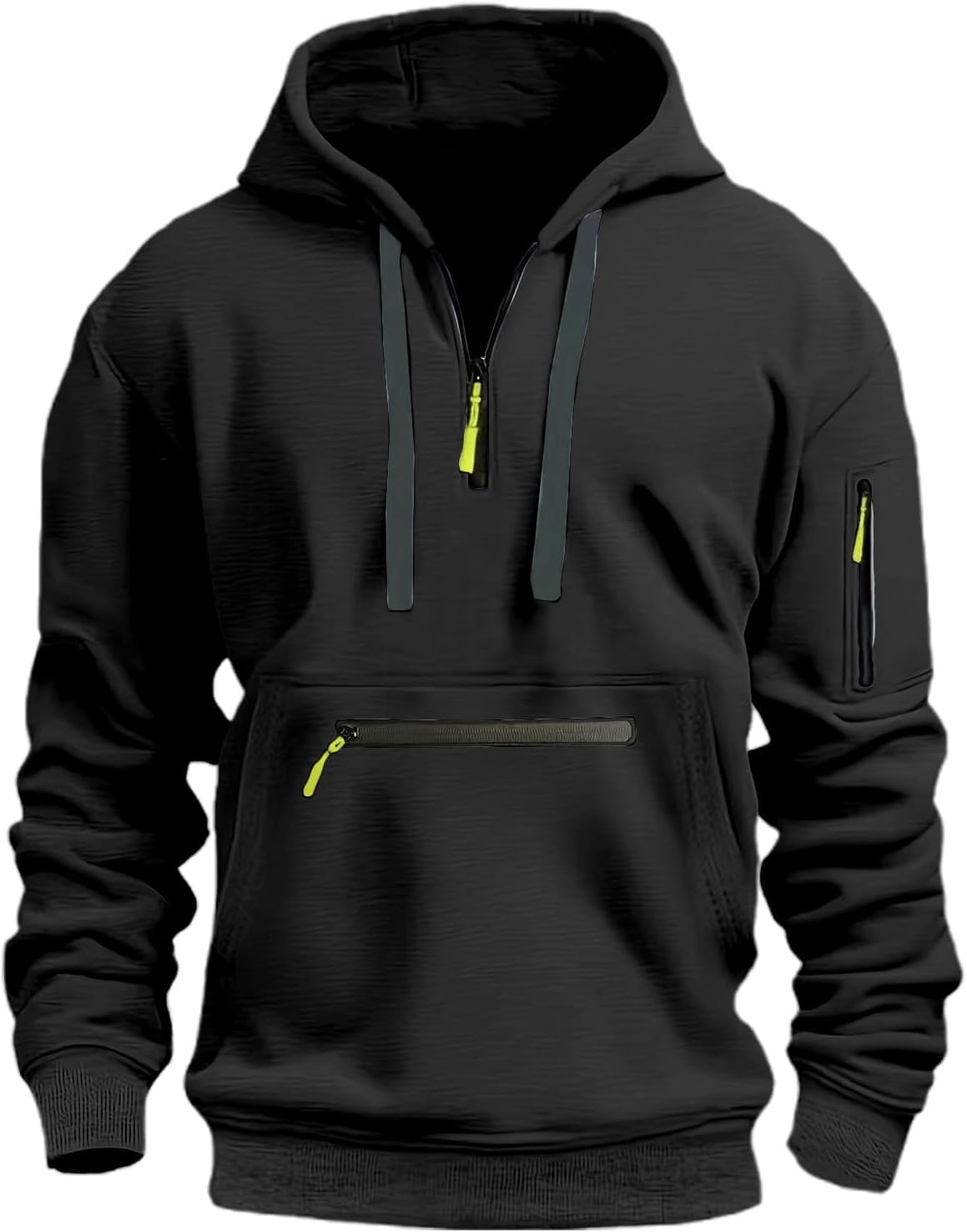 Men's Fleece Sweat Suits 2 Piece Set Warm Winter Outfits Half Zip Hoodie and Cargo Sweatpants Tracksuit Jogging Suits