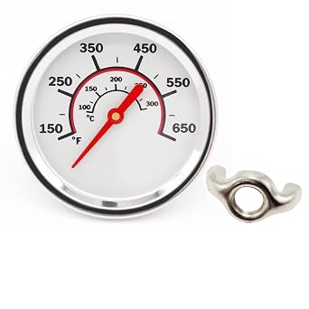 Grill Temperature Gauge for Char-Broil Grills, Stainless Steel 150-650F Cooking Thermometer Fahrenheit,Accurate BBQ Grill Smoker Thermometer Gauge Replacement Temp Gauge-2.67 inch