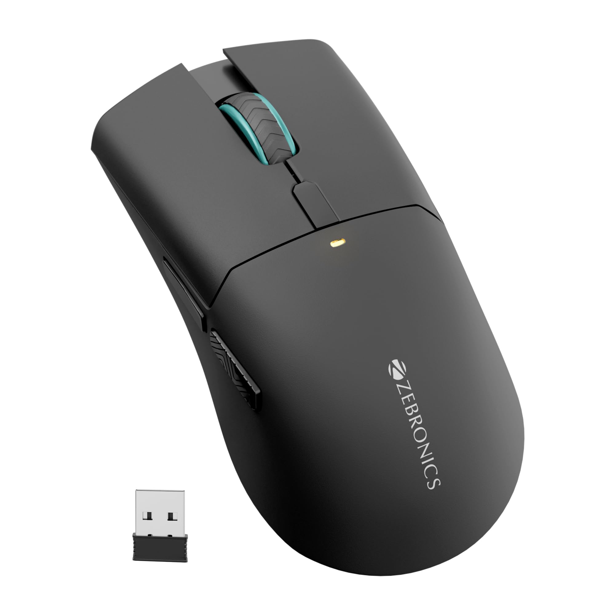 Zebronics Rechargeable Wireless Mouse, Dual Mode 2.4GHz + BT, Upto 2400 DPI, 6 Buttons, USB Nano Receiver, Type-C, Silent Operation, Ergonomic Design (Blanc 100, Black)-picture-16