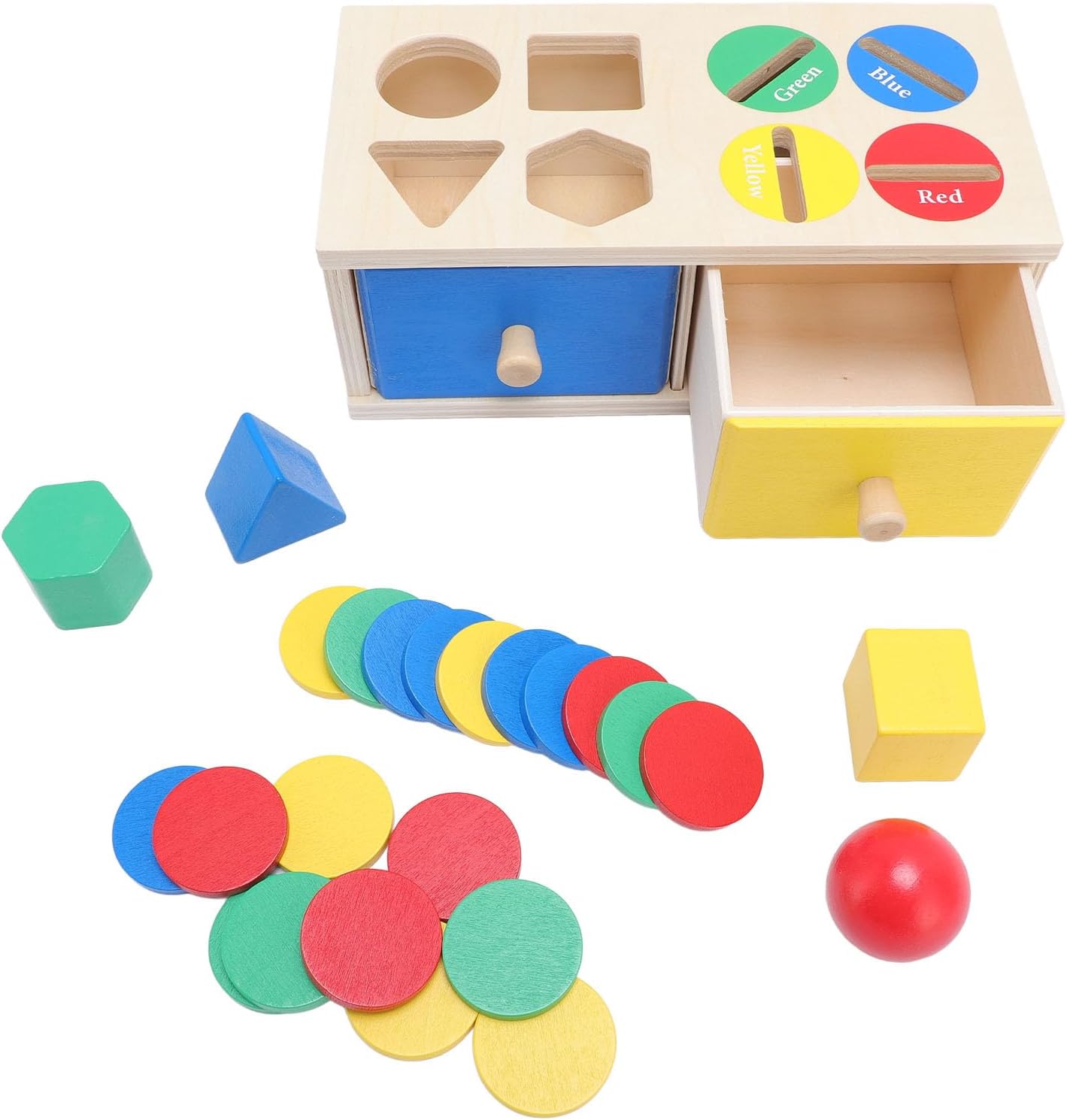 Wooden Toy Wooden Shape and Color Matching Box Toy: Develops Logical Thinking and Fine Motor Skills an Educational Suitable for Infants and