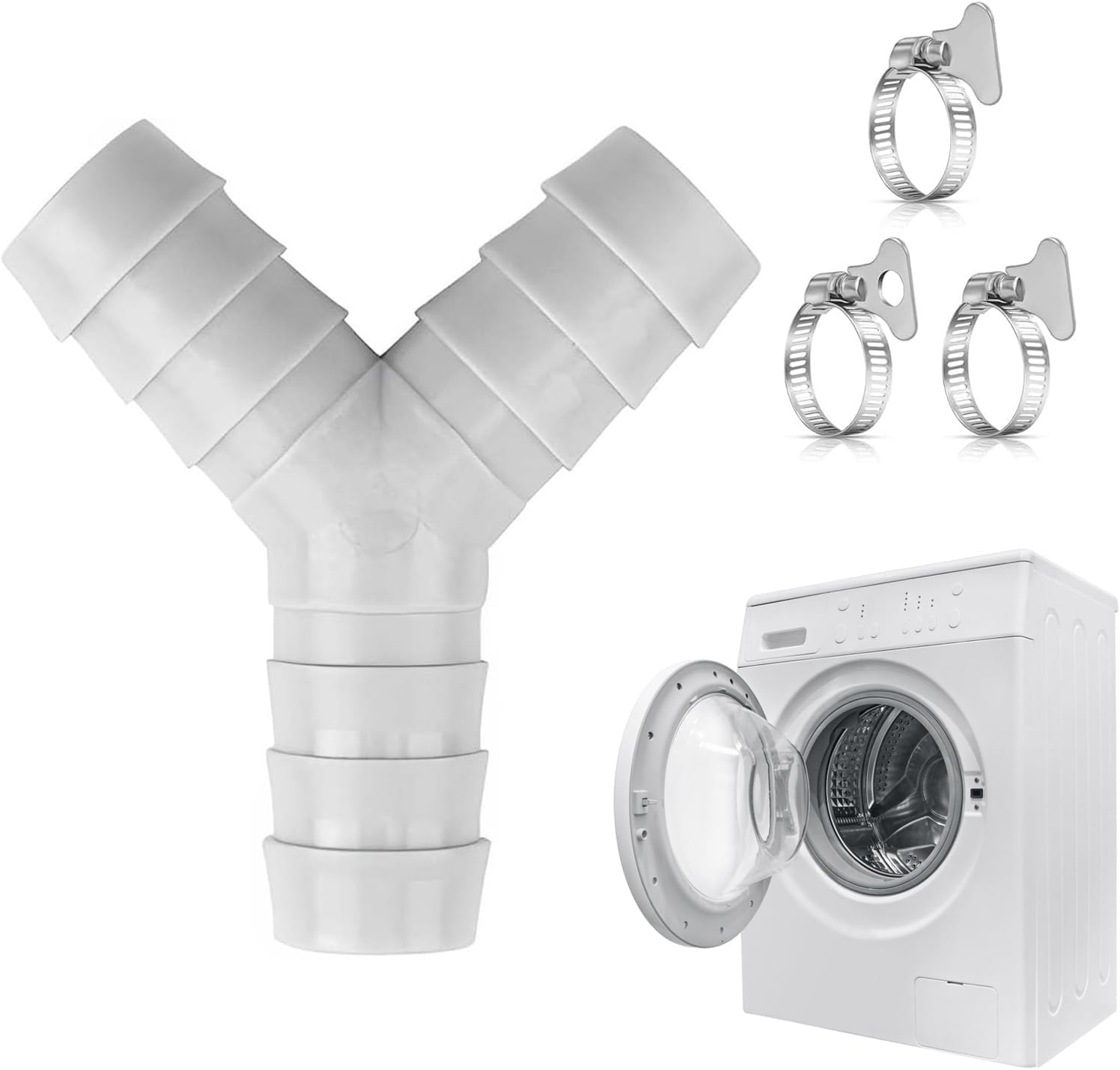 Distribuidor Y 2 vías gris para lavadora 19 mm