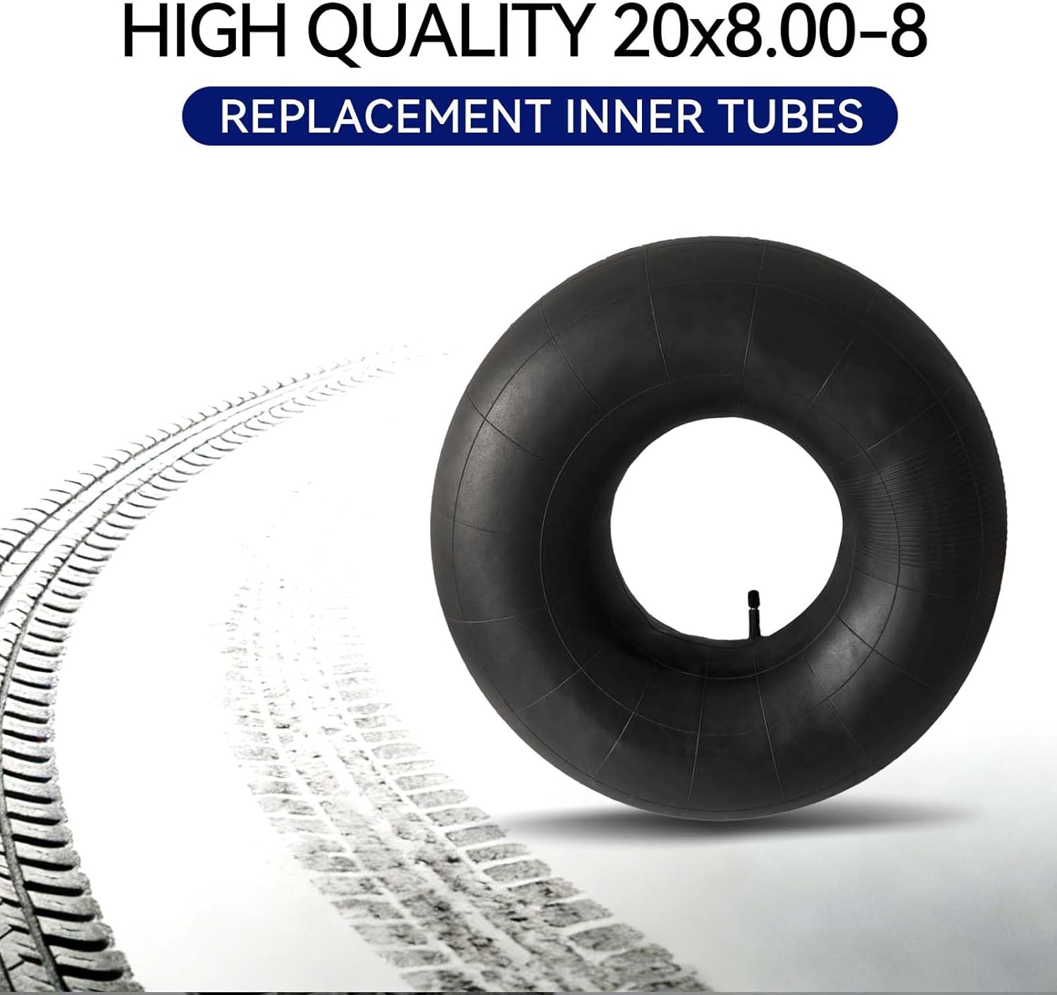 2-Pack 20x8.00-8 Inner Tubes with Straight Valve Stem for Lawn Mowers and Golf Carts