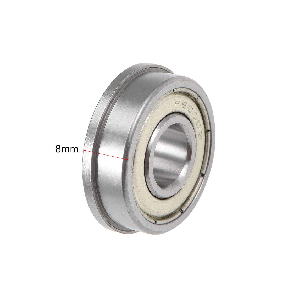 sourcing map Roulement à Billes à Bride F6000ZZ 10 x 26 x 8mm Blindage Chrome Acier Roulements 10Pcs