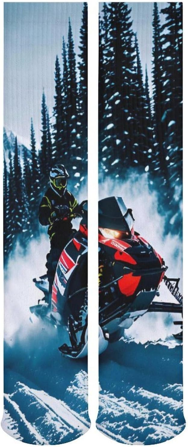 5-Pack Knee High Socks, 15.7 Inch Breathable Casual Socks Cool Snowmobile Stockings for Men Women