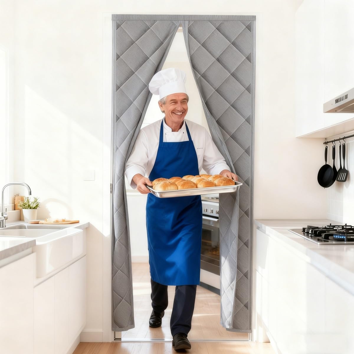 Rideau magnétique isolant thermique pour porte protection anti-froid