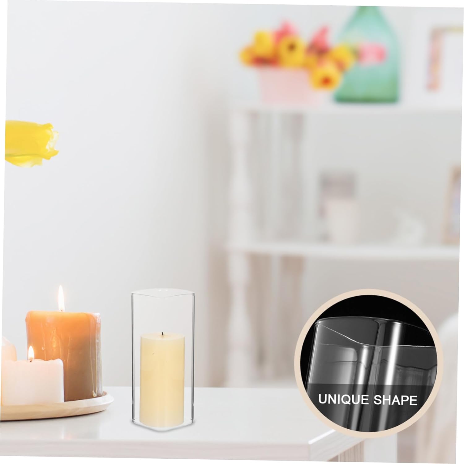 4pcs Open Ended Windproof Hurricane Chimney for Weddings Parties Elegant Centerpiece Design Easy to Clean Maintain