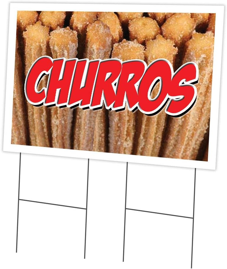 Churros 24" x 36" Yard Sign & Stake | Advertise Your Business | Stake Included Image On Front Only | Made in The USA