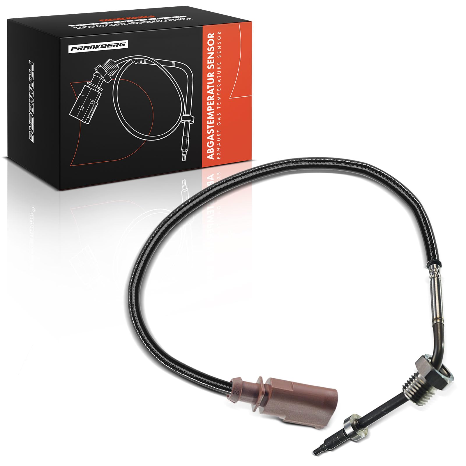 Frankberg Sensore temperatura gas di scarico 2-Poli Compatibile con Golf V Variantee 1K5 O.c.t.a.v.i.a II Combi 1Z5 Superb II Station Wagon 3T5 Golf V 1K1 T.o.u.r.a.n 1T1 1T2 7451935
