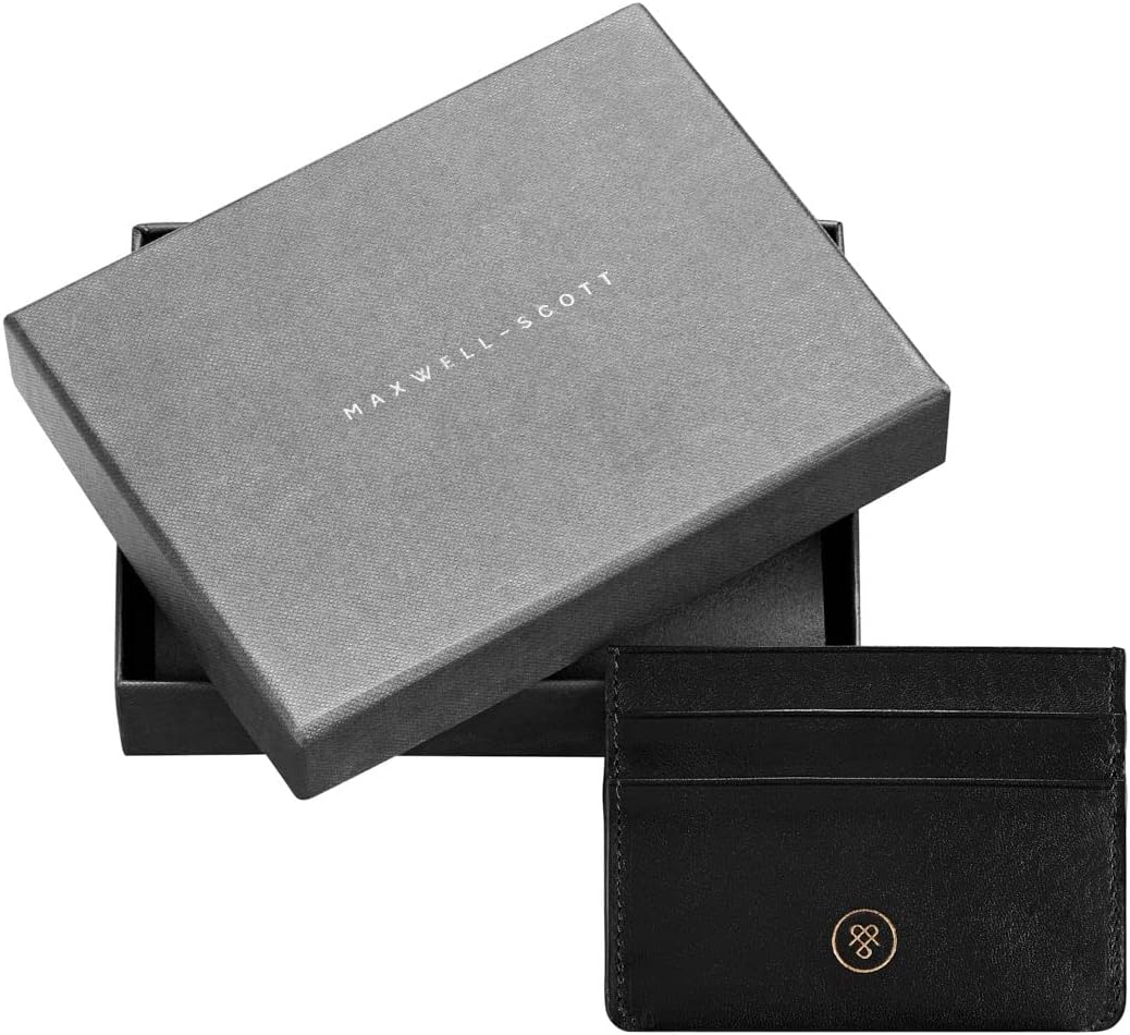 Maxwell Scott - Womens Luxury Leather Credit Card Holder Wallet - Made from Premium Italian Hides - The Savona Black